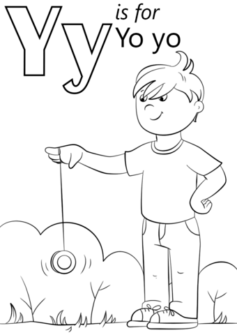 Letter Y Is For Yo Yo Coloring Page